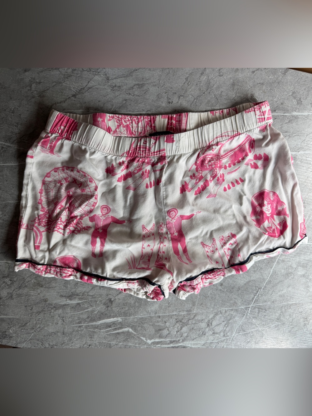 Katie Kime Texas print pajama shorts AS IS